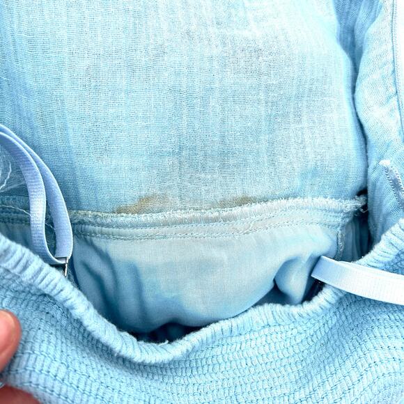 Free People Rosa Maxi Dress Baby Blue 3D Flowers Strapless Fairy XS Small - Picture 10 of 12